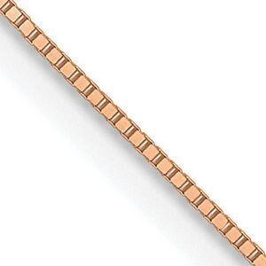0.5mm 14K Rose Gold Solid Box Chain Necklace, 18 Inch